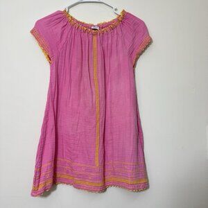 Mer St Barths Girls Embroidered Dress Size 10 Cap Sleeve Pink